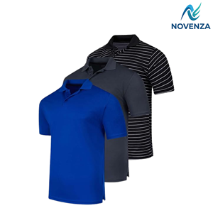 Paquete de 3 Camisetas Polo de Golf de Manga Corta para Hombre, Deportivas, con Cuello, Casuales, que Absorben la Humedad, al por Mayor - Product Image 5