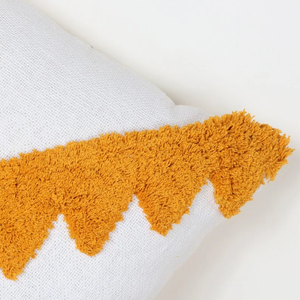 Hand Tufted Texture Boho <b>White</b> and Yellow Fringe Cushion Cover Handmade Decorative <b>Pillow</b> <b>Case</b> for Sofa Bedroom Living Room Home - Product Image 3