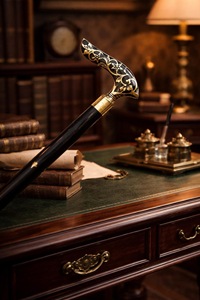 Natural Wooden Eco-Friendly Polished Brass Handle Rustic Modern Walking Sticks Canes for Gifts - Product Image 4