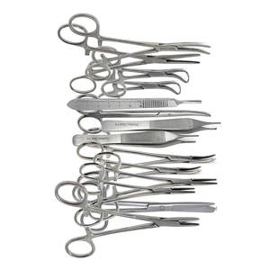 Kit de Instrumentos Quirúrgicos Multiusos de Acero Inoxidable de 44 Piezas: Tijeras, Pinzas Hemostáticas, Fórceps, Mango de Bisturí, Portaagujas, Hojas MOL - Product Image 3