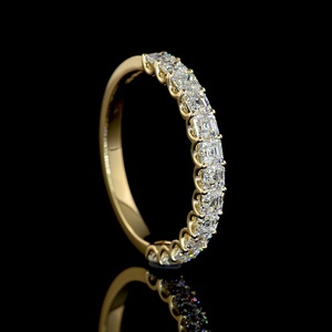 Anillo de Eternidad Completo con Diamante de Laboratorio de 1 Quilate con Corte Asscher, Certificado por IGI, Oro Sólido, Engaste de Puntas Compartidas, Joyería Fina - Product Image 3