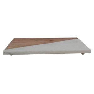 Planche à découper rectangulaire en bois avec poignée bleue, bloc de découpe de cuisine au design exquis, blocs à fromage et plateaux en bois - Product Image 4