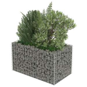 Jardinière surélevée en gabion d'acier galvanisé argenté pour légumes, usage extérieur - Product Image 6