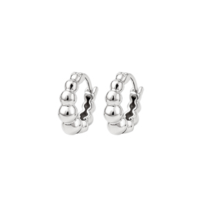 Traditional Artisan Sterling <b>Silver</b> Hoop <b>Earrings</b> Bohemian Inspired Ethnic Design Lightweight Jewelry Gift For Women - Product Image 2