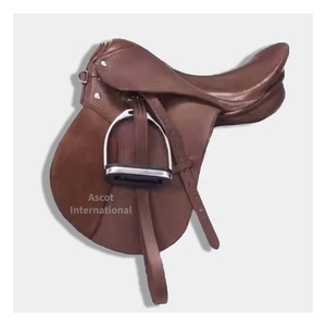 Selle de dressage anglaise équestre la plus vendue en cuir véritable en marron noir pour l'équitation - Product Image 5