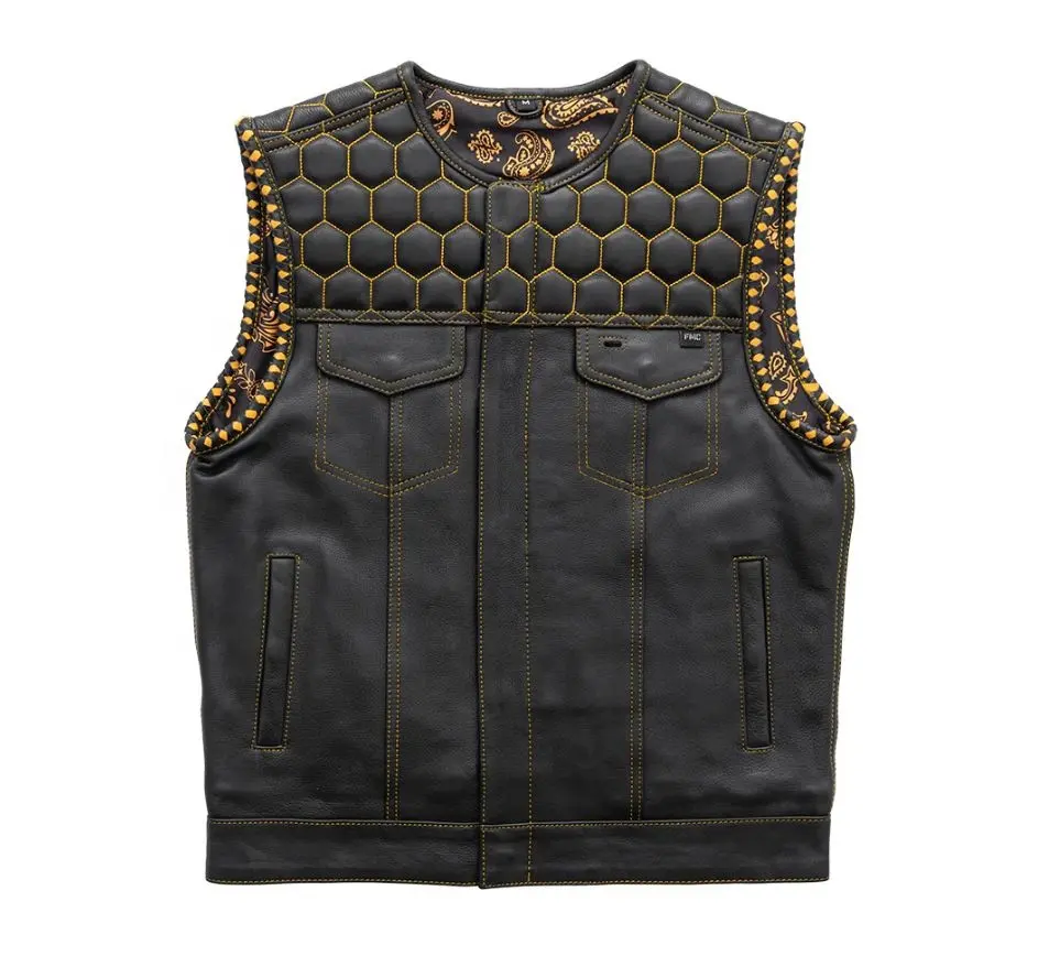 Cow Leather Biker Vest, Wind Proof Motorbike Leather Vest, OEM ODM Leather Fashion Vest Women