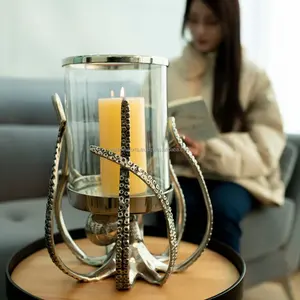 Bougeoir en métal rustique vintage fait à la main pour la décoration de Noël et la décoration moderne minimaliste de luxe pour le salon - Product Image 3