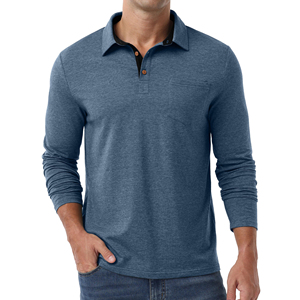 Mens Performance Long Sleeve <b>Polo</b> Shirt Polyester Material Quick Dry Stretch Fabric Comfortable <b>Sports</b> Wear <b>Polo</b> Shirts - Product Image 3