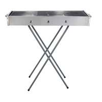 Barbecue pliable et portable avec poignée en bois pour le camping en plein air