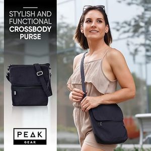 PEAK Gear กระเป๋าไนลอนสะพายข้าง, กระเป๋าโท้ทแบบสะพายไหล่ป้องกัน RFID กระเป๋าสำหรับเดินทางพร้อมการกู้คืนตลอดชีวิต - Product Image 3