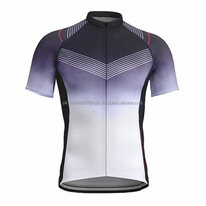 Maillot de cyclisme personnalisé veste longue et légère rayures blanches violettes séchage rapide protection UV nom de l'équipe OEM conception d'impression numérique - Product Image 4
