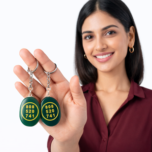 Llavero de Jade Verde con Moneda Zibu, Colgante de Cristal con Número de la Suerte, Anillo para Llaves de Coche/Bicicleta, Protección Vastu, Regalo Espiritual, Artículo al por Mayor - Product Image 5