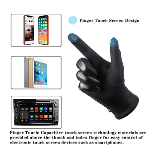 Guantes de Cuero Vintage con Pantalla Táctil para Invierno, Guantes de Moda para Mujer de Piel de Oveja Genuina, Suaves, para Deportes, Actividades al Aire Libre, Fiestas, Viajes - Product Image 3