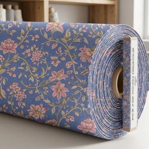 Tissu en polyester imprimé floral, textile décoratif de qualité supérieure pour vêtements et ameublement, faible MOQ, fournisseur en gros en Inde - Product Image 3