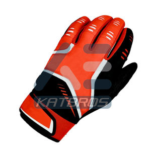 Gant de frappeur noir et orange en polyester tricoté, à enfiler, durable, pour l'entraînement, ambidextre, haute qualité, unisexe adulte - Product Image 2