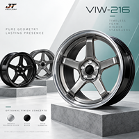 Jantes forgées à cinq branches plates de 18 à 22 pouces, finition argentée avec baril poli, monobloc VIW-216 pour BMW Audi Mercedes-Benz