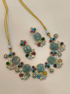 Premium Quality Designer <b>Necklace</b> Set Beautiful Design Ideal For Weddings, Party Wear, Festive Occasions <b>Statement</b> <b>Necklace</b> Set - Product Image 5