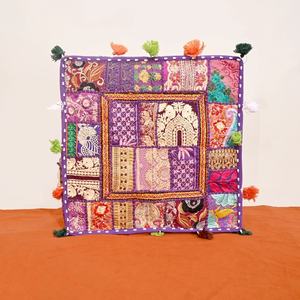 Coussins de sol bohème Housse de coussin décorative Coussin Sari Patchwork - Product Image 3