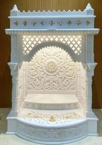 Templo Mandir de Mármol Makrana Indio Tallado a Mano para Decoración del Hogar con Patrón Horizontal - Fabricante Trade Link - Product Image 5