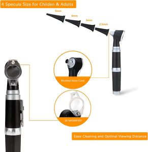 ชุดอุปกรณ์ตรวจหูแบบมืออาชีพ พร้อมหลอดไฟ LED 3.0V, กำลังขยาย 3 เท่า, หัวส่อง 4 ขนาด - สำหรับเด็ก, ผู้ใหญ่ - Product Image 2