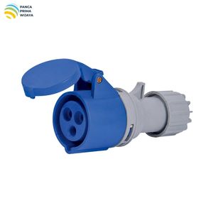 ขั้วต่อไฟฟ้าอุตสาหกรรมคุณภาพสูง 16A 2P+E 220-250V 6h IP44 รุ่น LX-213N สำหรับการเชื่อมต่อสายเคเบิล - Product Image 1