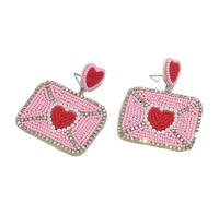 Boucles d'oreilles perlées dorées style européen et américain, design Rose Win White, pour fêtes, vente en gros, accessoires vestimentaires bohèmes occidentaux