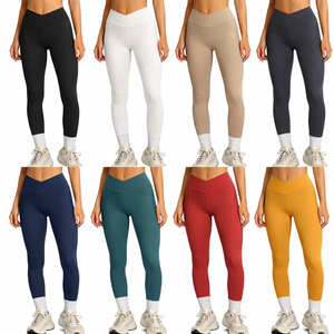 <b>Women's</b> Eco-Friendly Plus Size Quick-Drying Breathable Spandex/Nylon Outdoor Running Yoga Pants Tummy Elastic V-Waist <b>Leggings</b> - Product Image 6