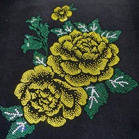 Rose strass fer sur Hotfix transfert décalcomanie rouge Rose fleur feuilles Bling bricolage Patch réparation cristal Hot Fix Applique