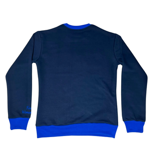 เสื้อสเวตเชิ้ตคอกลมลำลองลาย Zeta Phi Beta Z Phi B ของชมรมหญิงกรีกแบบกำหนดเอง พร้อมขอบสีน้ำเงินเข้มสำหรับใส่ในฤดูหนาว - Product Image 6