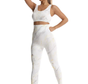New Arrival Premium Quality Women's Yoga Set 2-Piece for Material Breathable Seamless <b>Flared</b> <b>Legging</b> Sleeveless Bra - Product Image 2