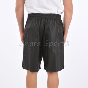 Shorts en cuir véritable pour homme, respirants, coupe slim, mode masculine, haute qualité - Product Image 2