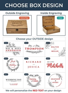 Boîte à souvenirs en bois personnalisée, écologique, durable et luxueuse, cadeau pour lui, elle, petit ami, petite amie, couple, mariage - Product Image 4