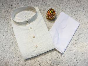 Conjunto de Kurta y Pijama Tradicional para Hombre en Rayón Pesado con Parte Inferior de Algodón – Colección Kanji - Product Image 2