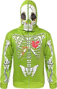 Custom Design Zip Up Skeleton <b>Hoodie</b> with Creative Graphic Printing Comfortable Fit Durable <b>Stitching</b> and Modern Streetwear - Product Image 3