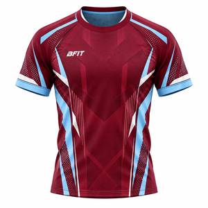 Ensemble d'uniformes de football pour hommes, maillot et short de football par sublimation, respirant, imperméable, 100% polyester, kit sportif d'équipe - Product Image 2