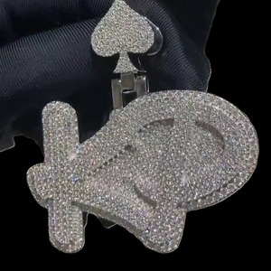 Custom Fashion Jewelry Hip Hop Letter Name <b>Pendant</b> Fully Iced Out Moissanite 925 <b>Silver</b> <b>Pendant</b> Custom <b>Initial</b> Letter <b>Pendant</b> - Product Image 3