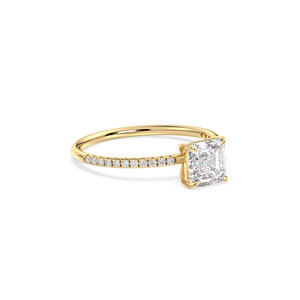 Anillo de diamantes cultivados en laboratorio CVD HPHT con certificado IGI de oro sólido de 14K personalizable REYES para mujer, joyería de lujo para regalo de compromiso. - Product Image 3