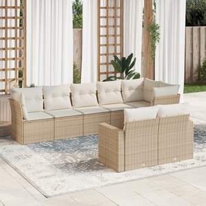 Set Divano da Esterno Beige e Bianco Crema - Collezione Elegante di Mobili da Giardino - Product Image 1
