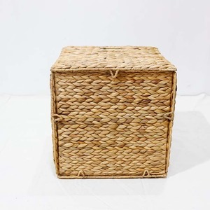 Eco Friendly Natural Water Hyacinth <b>Cube</b> Storage <b>Basket</b> Shelf Organizer Handles - Product Image 5