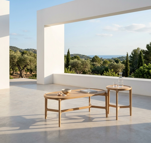 Tables gigognes Woodgrand Living Designer Kara en teck, artisanat authentique de qualité supérieure, forme organique, style minimaliste moderne - Product Image 4