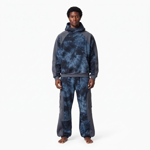 Mens <b>Tie</b> <b>Dye</b> Cargo Tracksuit Set Hooded <b>Sweatshirt</b> Pocket Pants Custom Streetwear Sportswear Matching Outfit Fashion - Product Image 1