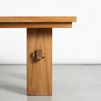 Table basse moderne en teck massif pour l'extérieur, résistante aux intempéries, finition naturelle, pour le mobilier de salon