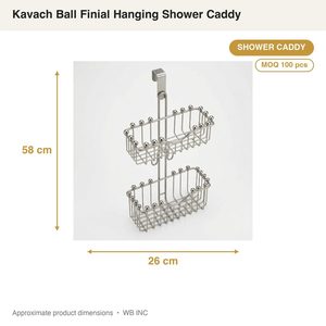 Organizador de Ducha de Acero Cepillado Hecho a Mano de 26 cm con Remate de Bola Kavach, Sin Tapas de Plástico, Decoración para Hogar/Hotel - Product Image 4