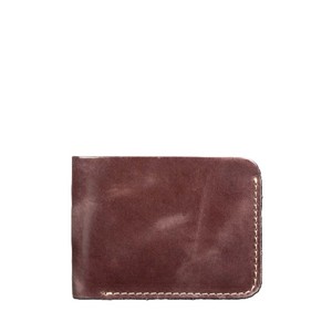Burgundy <b>Leather</b> <b>Men</b> <b>Bifold</b> <b>Wallet</b> Custom Logo Multi Card Organizer Vintage Yellow Stitching Cash Pocket Minimalist Slim Purse - Product Image 1