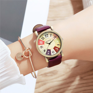9814 Juego de Regalo de 2 Piezas de Reloj y Brazalete, Relojes de Mujer de Cuero Vintage de Lujo con Brazaletes - Product Image 3