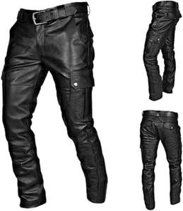 Pantalones para Hombre, Personalizados OEM, Deportivos, de Cuero y Lona, Cintura Media, Rectos, a Rayas, Casuales, Impermeables, con Cintura Elástica - Product Image 5