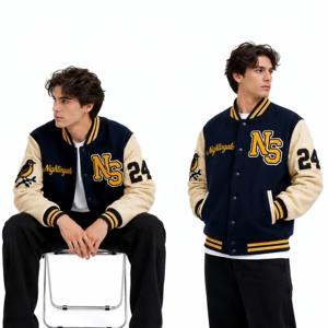 Custom Letterman Varsity <b>Jackets</b> Wool Body Genuine <b>Leather</b> Sleeves <b>Winter</b> Wear Smart and Stylish Men's <b>Jacket</b> Baseball <b>Jacket</b> - Product Image 6