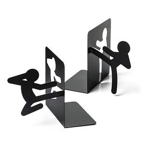 Porte-livres sculpturaux en fer noir de qualité supérieure à prix raisonnable pour l'agencement décoratif des livres - Product Image 1