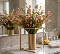 Jardinière en fonte de style antique - Pot de fleurs en métal durable et écologique avec revêtement en poudre, ensemble de 2 pièces pour jardin, patio et porte d'entrée