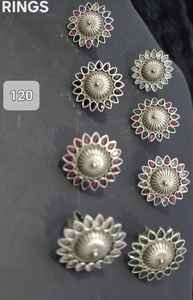 Anillo de plata alemán clásico, joyería oxidada para mujer, anillos hechos a mano para trajes festivos tradicionales y bohemios - Product Image 2